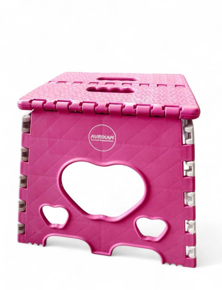 12 Inch Super Strong Folding Step Stool | 120 KG Capacity, Non-Slip, Space-Saving Plastic for Home & Kitchen