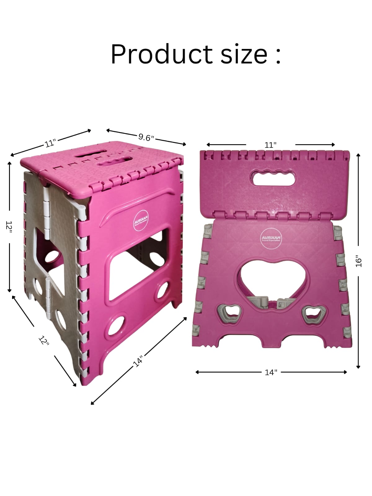 12 Inch Super Strong Folding Step Stool | 120 KG Capacity, Non-Slip, Space-Saving Plastic for Home & Kitchen